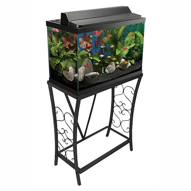 Aquatic Fundamentals 20 Gallon Scroll Aquarium Stand Black