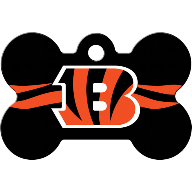 Quick-Tag Cincinnati Bengals NFL Bone Personalized Engraved Pet ID Tag, Large - Carousel image #1