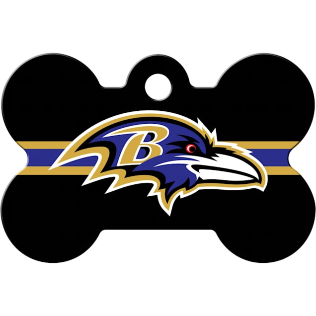 Quick-Tag Baltimore Ravens NFL Bone Personalized Engraved Pet ID Tag, Large - Carousel image #1