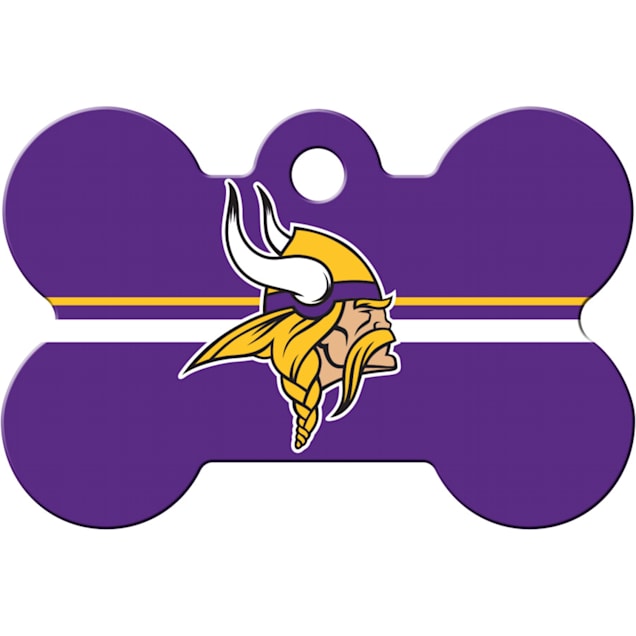 Quick-Tag Minnesota Vikings NFL Bone Personalized Engraved Pet ID Tag, Large - Carousel image #1