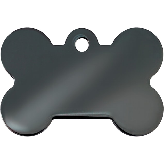 Quick-Tag Large Smokey Black Bone Personalized Engraved Pet ID Tag