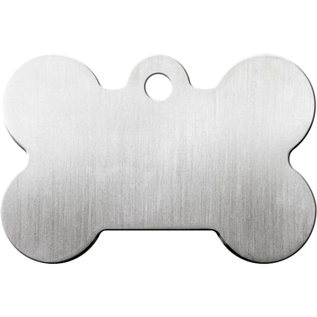 Quick-Tag Chrome Bone Personalized Engraved Pet ID Tag, Small