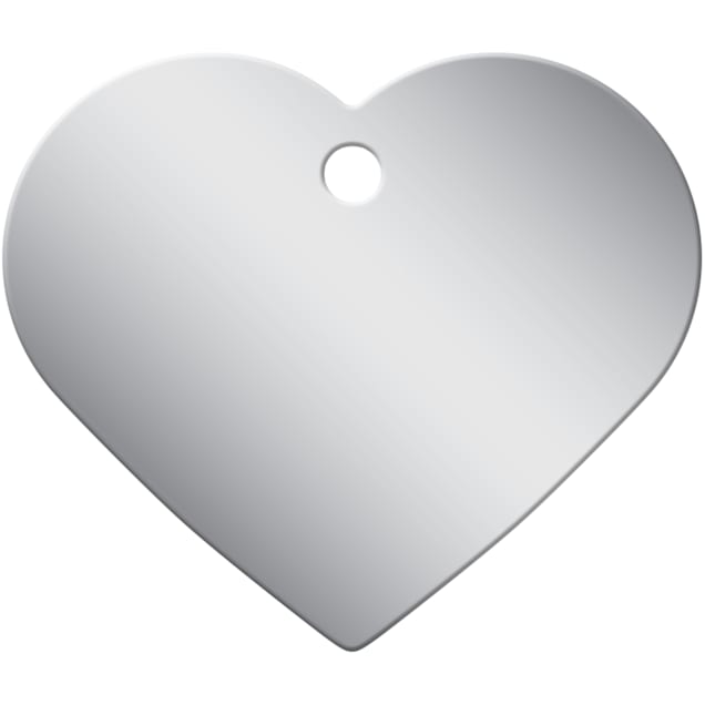 Quick Tag Large Chrome Heart Personalized Engraved Pet ID Tag Petco