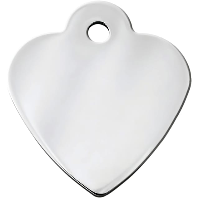 Quick-Tag Small Chrome Heart Personalized Engraved Pet ID Tag - Carousel image #1