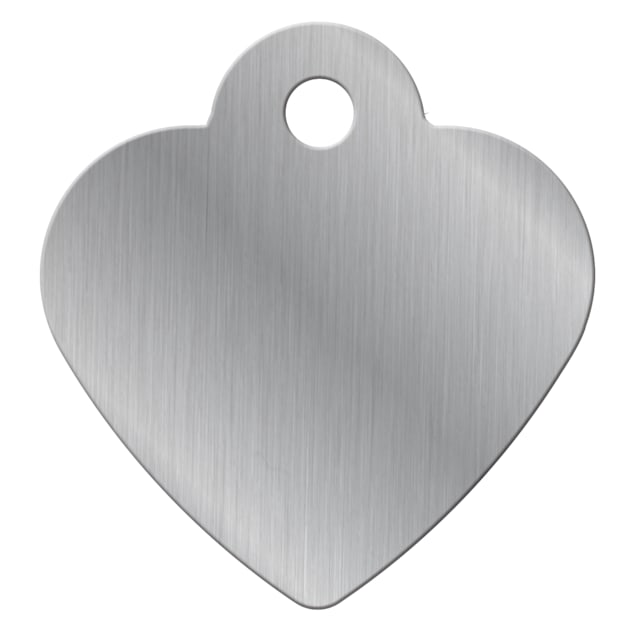 Quick-Tag Small Brushed Chrome Heart Personalized Engraved Pet ID Tag |  Petco
