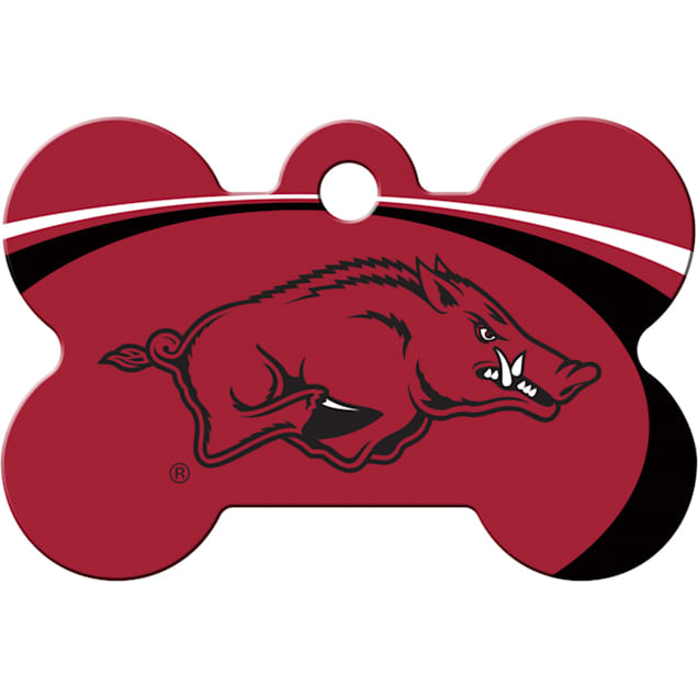 Quick-Tag Arkansas Razorbacks NCAA Bone Personalized Engraved Pet ID Tag - Carousel image #1