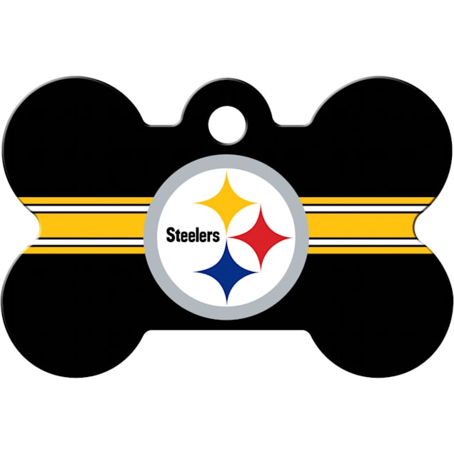 Quick-Tag Pittsburgh Steelers NFL Bone Personalized Engraved Pet ID Tag,  Large