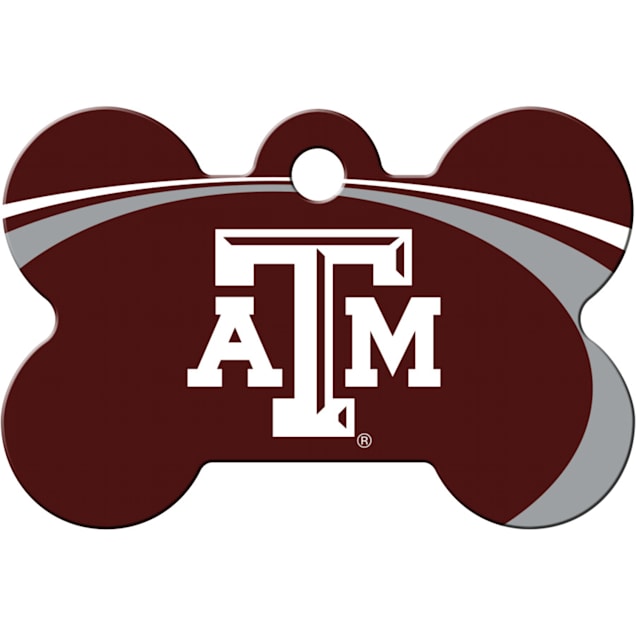 Quick-Tag Texas A&M Aggies NCAA Bone Personalized Engraved Pet ID Tag - Carousel image #1