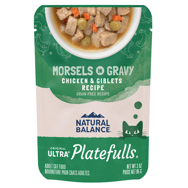 Natural Balance Platefulls Chicken Giblets Formula in Gravy Adult Wet Cat Food 3 oz. Case of 24