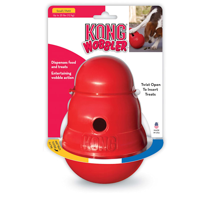 Dog Toy KONG Wobbler 15 - 19 cm Tumbler feature incites the dog to