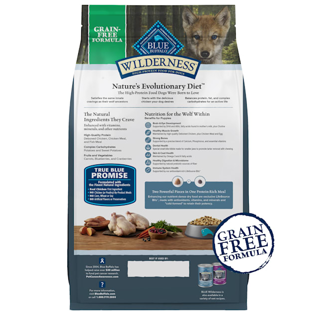 Blue Buffalo Wilderness Chicken Puppy Dry Dog Food 4.5 lb