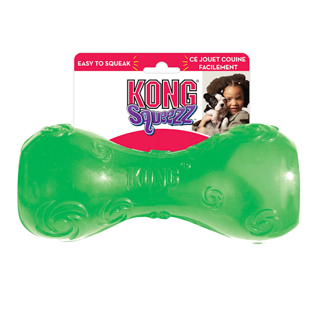 KONG Squeezz Dumbbell Small Dog Toy for Chewers Fetch