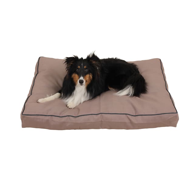 Carolina Pet Company Indoor Outdoor Jamison Faux Gusset Dog Bed, 36" L X 27" W X 4" H, Tan - Carousel image #1