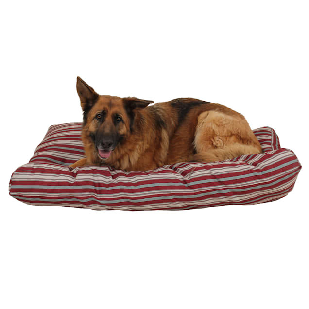 Carolina Pet Company Indoor Outdoor Jamison Red Striped Dog Bed, 48" L x 36" W - Carousel image #1