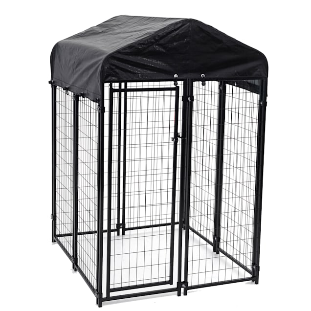 Lucky Dog Uptown Welded Wire Kennel w/Cover and Frame, 4' L X 4' W X 6' H - Carousel image #1