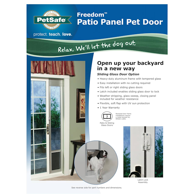 Petsafe Freedom Aluminum Patio Panel Sliding Glass Pet Door Bronze Medium Petco - Removable Pet Door For Sliding Glass
