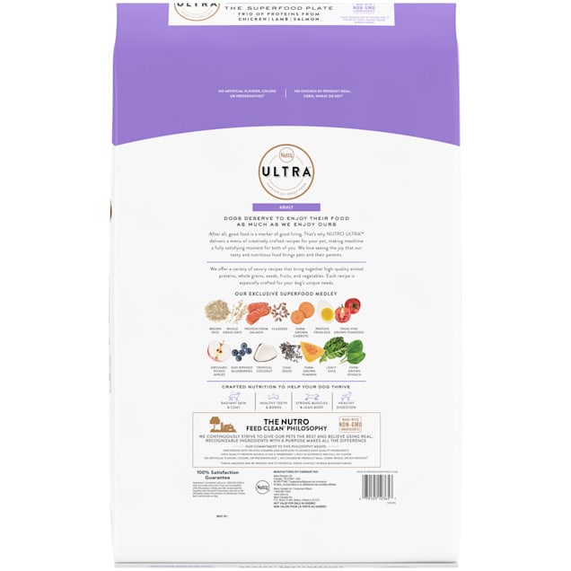 Nutro Ultra Chicken Lamb and Salmon Protein Trio Adult Large