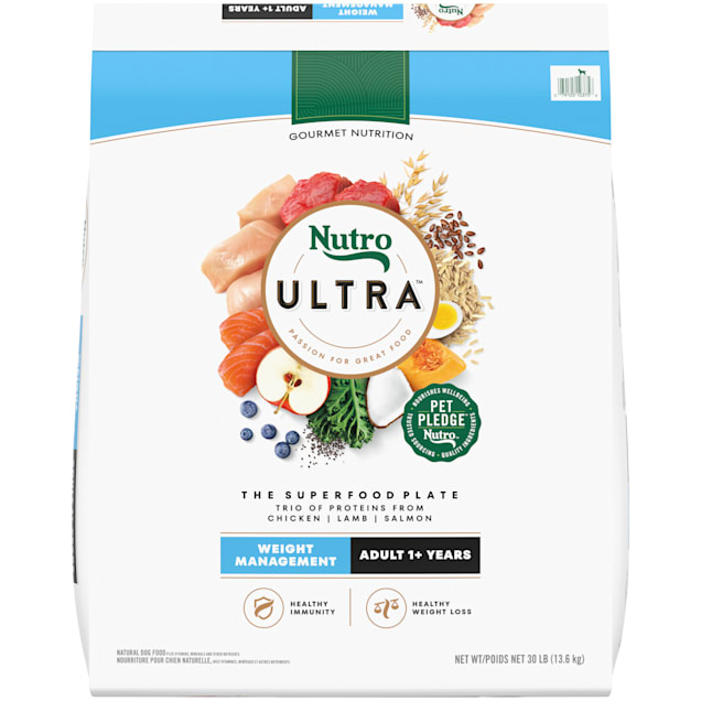 Nutro Ultra Weight Management Chicken, Lamb and Salmon Protein Trio Adult Dry Dog Food, 30 lbs. - Carousel image #1