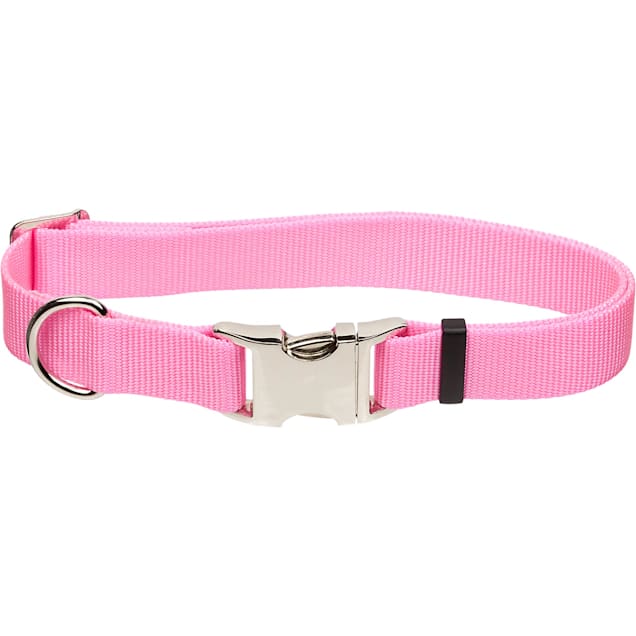 Coastal Pet Metal Buckle Nylon Adjustable Personalized Dog Collar In Bright Pink 1 Width Petco