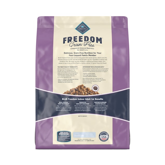 Blue Buffalo Blue Freedom Grain Free Adult Indoor Chicken Recipe Dry Cat Food 11 lbs