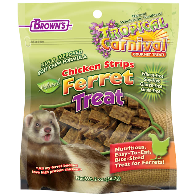Brown's Tropical Carnival Chicken Strips Ferret Treats, 2 oz. - Carousel image #1
