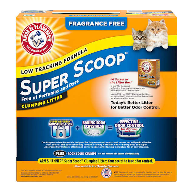 Arm Hammer Super Scoop Clumping Cat Litter Fragrance Free 40 lb box