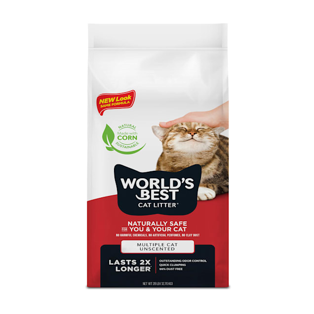 World's Best Original Series Unscented Multi Corn Cat Litter, 28 lbs.