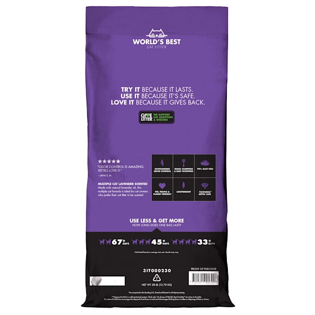 Lavender clumping online cat litter