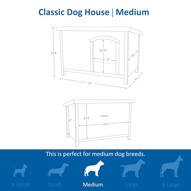 Trixie Natura Flat Roof Dog House 27 L x 41 W x 28.5 H Medium