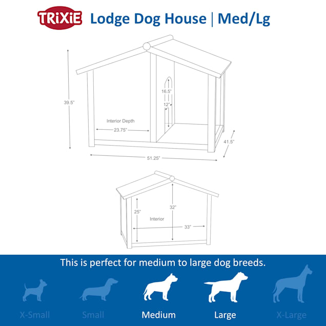 TRIXIE Natura Lodge Dog House 51.25 L X 41.5 W X 39.5 H Petco