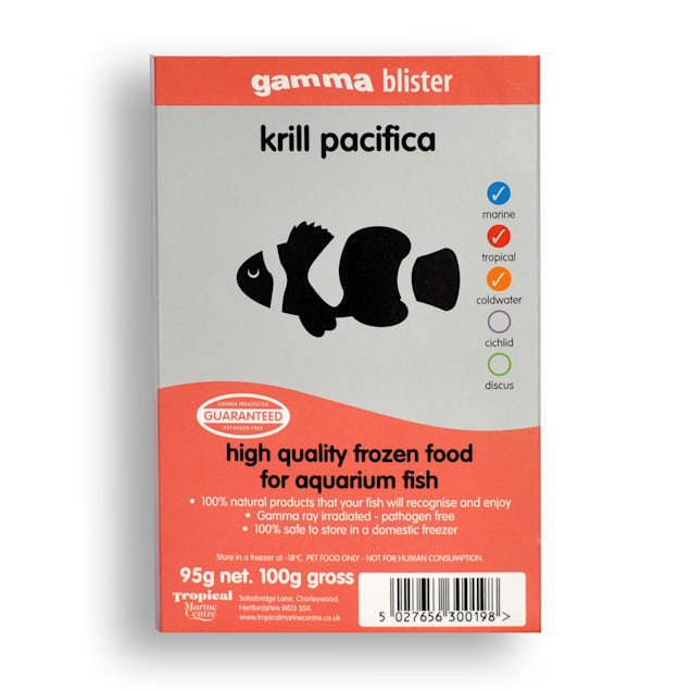 Tropical Marine Centre Gamma Frozen Food Krill Pacifica Blister Pack Fish  Food, 570 Grams, Pack of 6