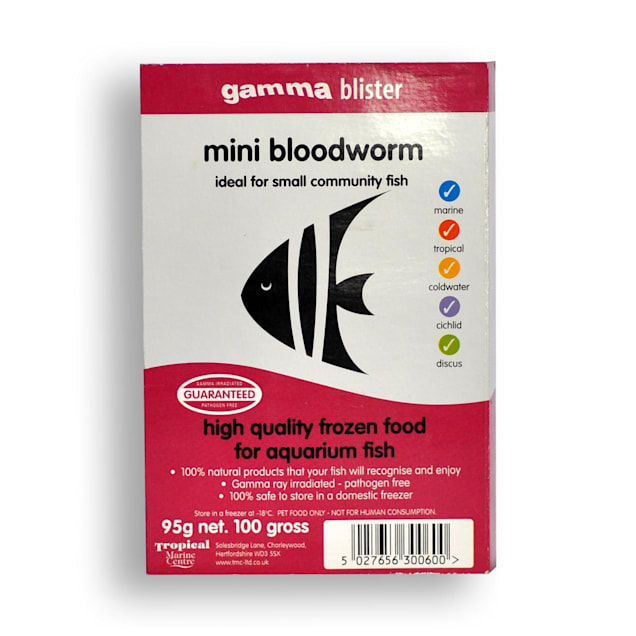 Gamma Frozen Food Mini Bloodworm Blister Pack, 570 GM, 6pk