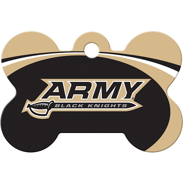 Quick-Tag Army NCAA Bone Personalized Engraved Pet ID Tag, 1 1/2" W X 1" H - Carousel image #1