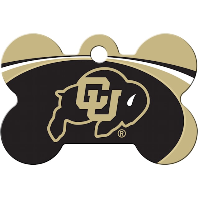 Quick-Tag University of Colorado NCAA Bone Personalized Engraved Pet ID Tag, 1 1/2" W X 1" H - Carousel image #1