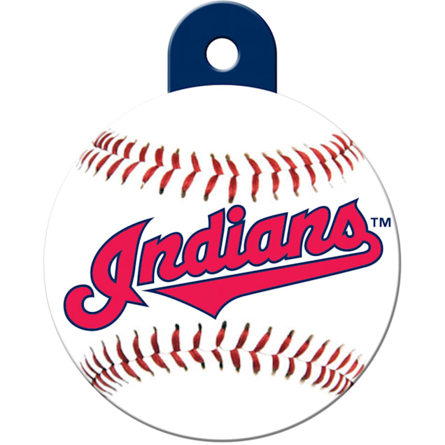 Quick-Tag Cleveland Indians MLB Personalized Engraved Pet ID Tag, 1 1/4 W  X 1 1/2 H