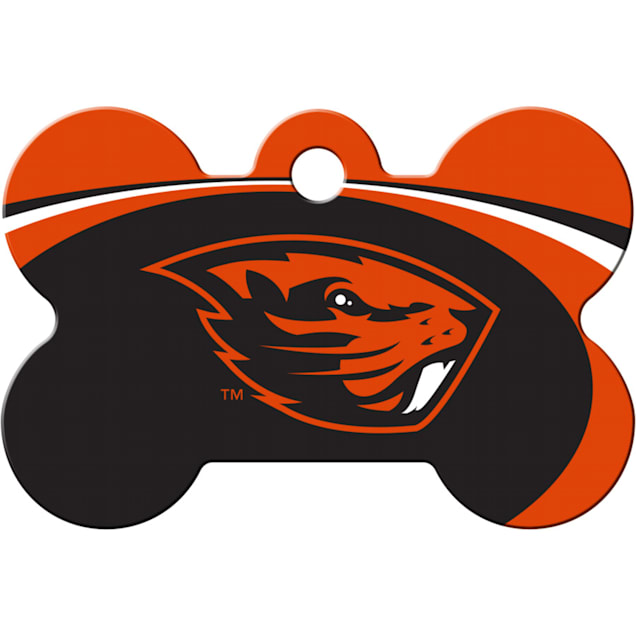 Quick-Tag Oregon State NCAA Bone Personalized Engraved Pet ID Tag, 1 1/2" W X 1" H - Carousel image #1