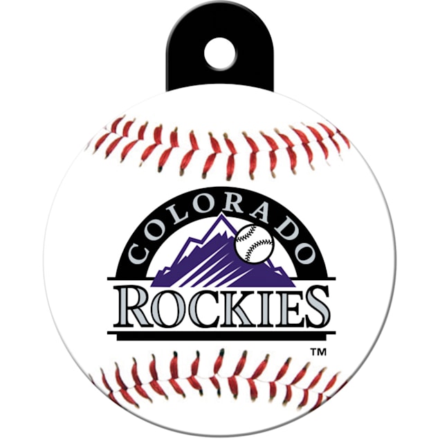 Quick-Tag Colorado Rockies MLB Personalized Engraved Pet ID Tag, 1 1/4 W X  1 1/2 H
