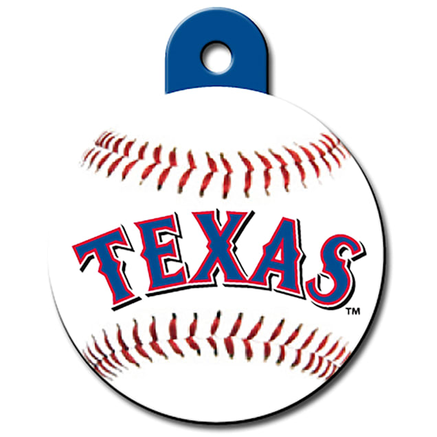 Quick-Tag Texas Rangers MLB Personalized Engraved Pet ID Tag, 1 1/4 W X 1  1/2 H