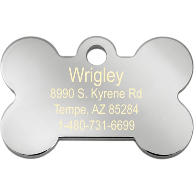 TagWorks® Blingz Collection Bone Personalized Pet ID Tag