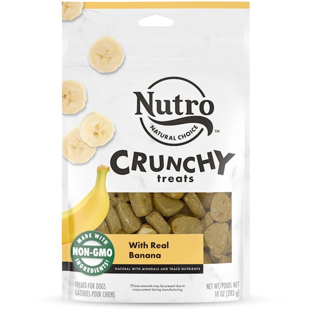 NUTRO Crunchy Banana Dog Treats All Natural & Flavorful 10 oz