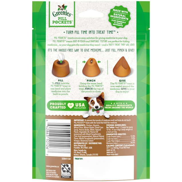 Greenies Pill Pockets with Real Peanut Butter Tablet Size Natural