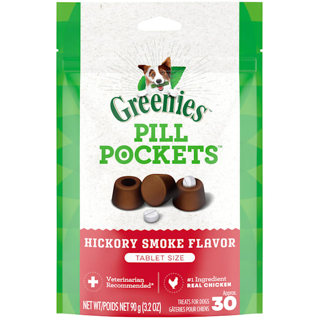 Greenies Pill Pockets Hickory Smoke Flavor Tablet Size Natural Soft Dog Treats, 3.2 oz., Count of 30 - Carousel image #1