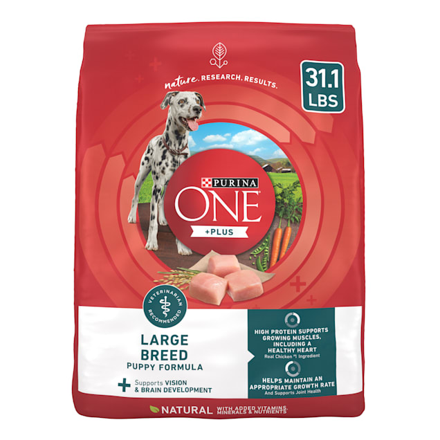 Purina ONE Natural +Plus High Protein Large Breed Formula Dry Puppy Food, 31.1 lbs. - Carousel image #1