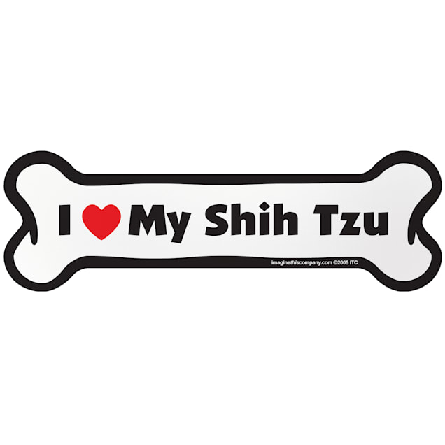 Shih Tzus Dog Bone Car Magnet 2" x 7" USA Made Love I Heart 