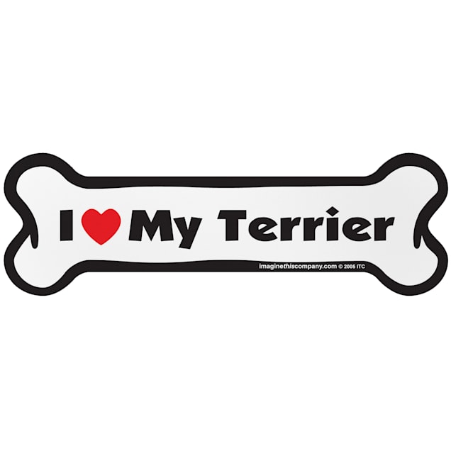 Imagine This "I Love My Terrier" Bone Car Magnet - Carousel image #1