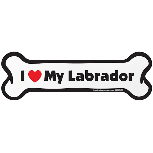 Imagine This "I Love My Labrador" Bone Car Magnet - Carousel image #1