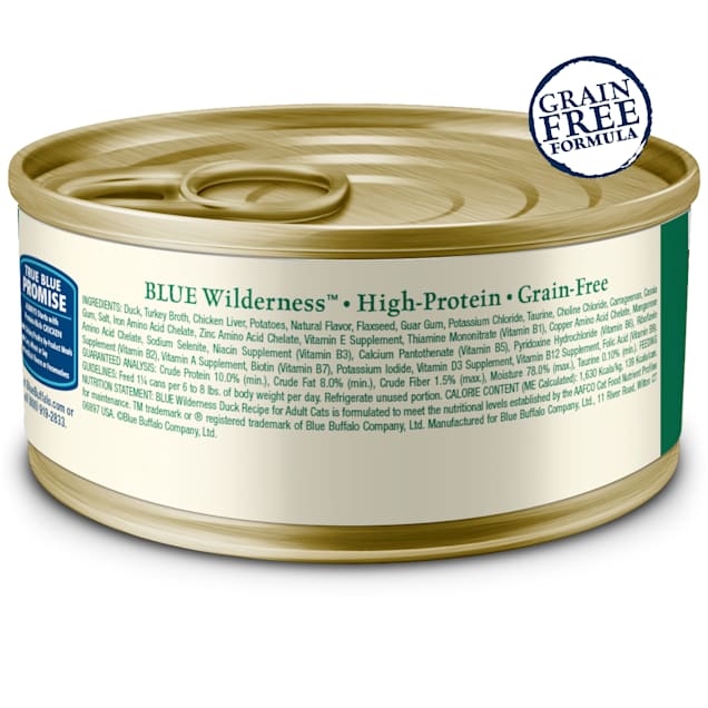 Blue Buffalo Wilderness Duck High Protein Adult Cat Wet Food 3 oz. Case of 24 Petco