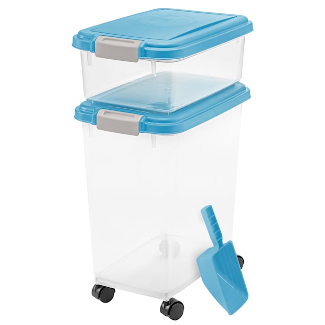 Iris Blue Moon and Clear Airtight Three Piece Food Storage Combo, 10.8" L X 16.5" W X 18.6" H - Carousel image #1