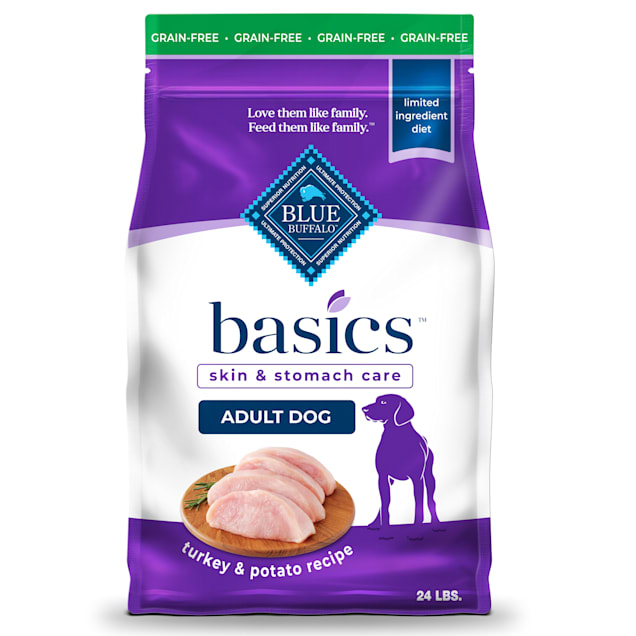 Blue Buffalo Blue Basics Skin & Stomach Care Natural Adult Grain Free Turkey & Potato Dry Dog Food, 24 lbs. | Petco