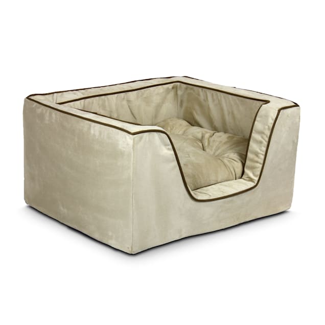 Snoozer Luxury Square Bed in Buckskin with Java Cording, 27" L x 23" W - Carousel image #1